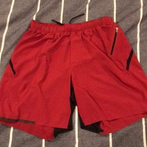 Lululemon men’s red athletic shorts